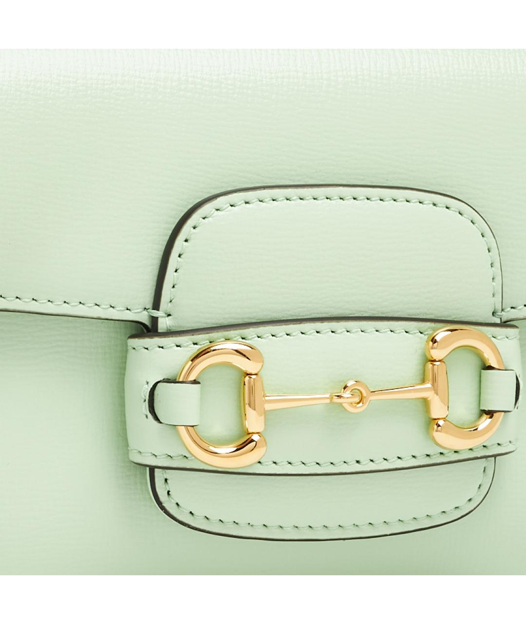GUCCI Салатовая кожаная сумка через плечо, фото 3