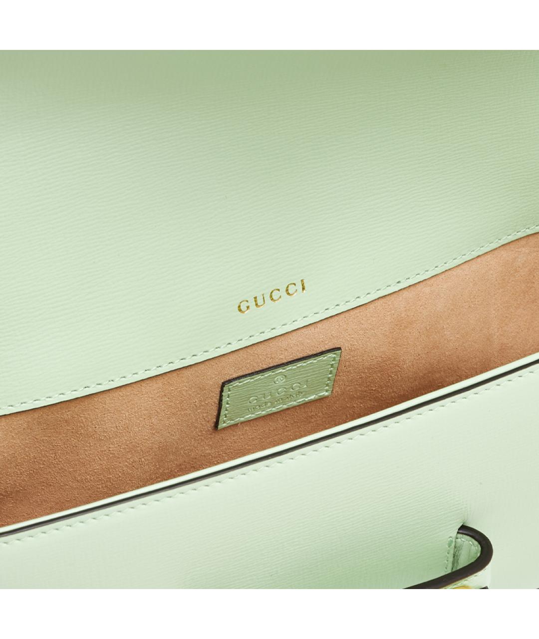 GUCCI Салатовая кожаная сумка через плечо, фото 4
