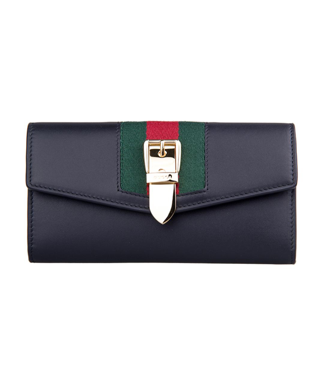 GUCCI Черный кожаный кошелек, фото 1