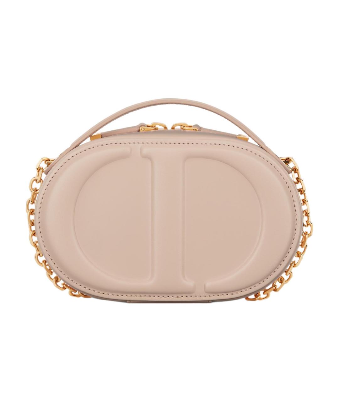 CHRISTIAN DIOR Бежевая кожаная сумка через плечо, фото 5