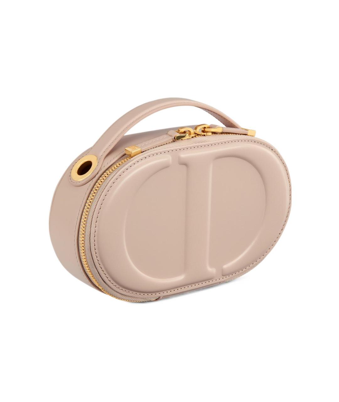 CHRISTIAN DIOR Бежевая кожаная сумка через плечо, фото 2