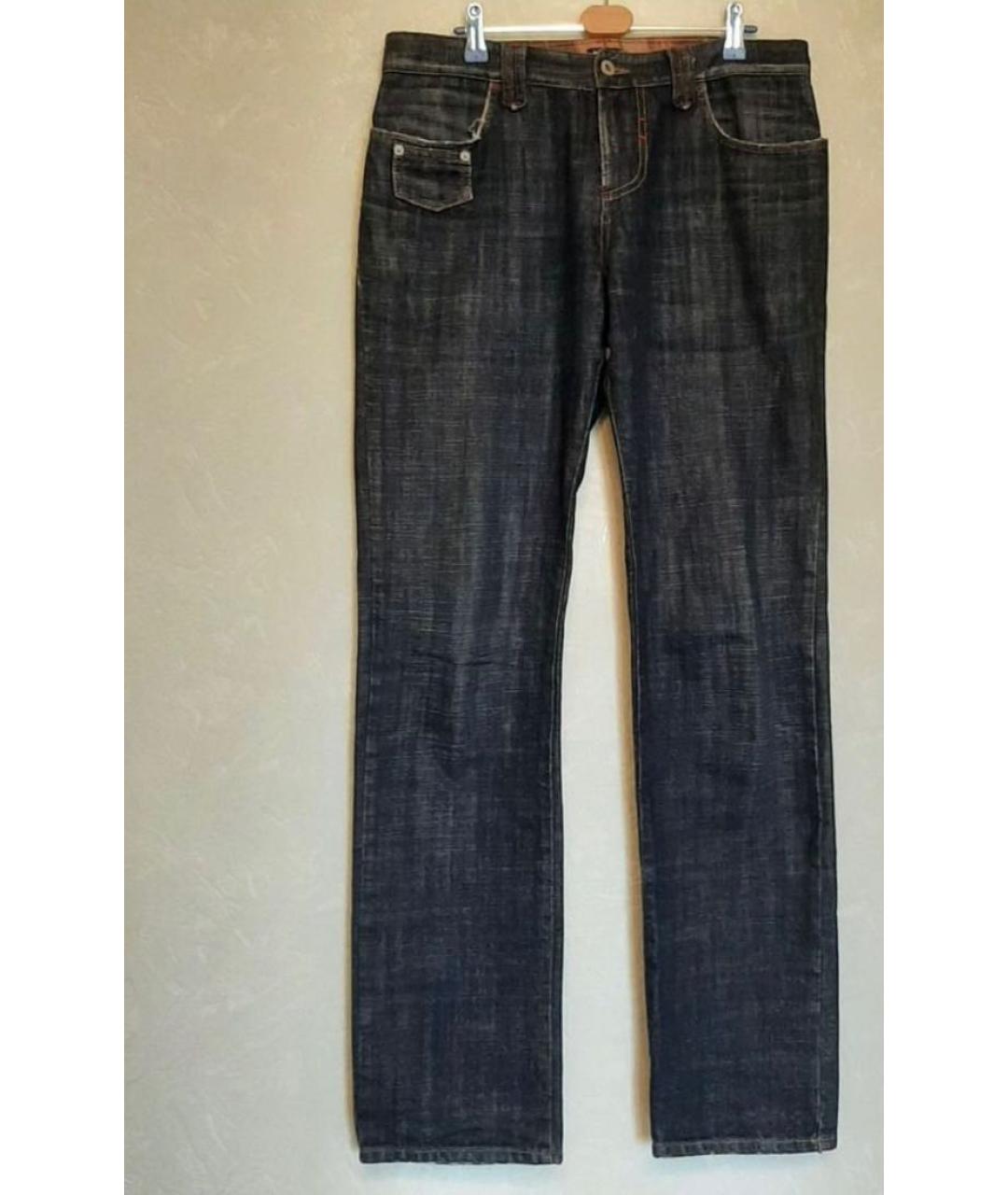 DOLCE&GABBANA Темно-синие хлопковые прямые джинсы, фото 7