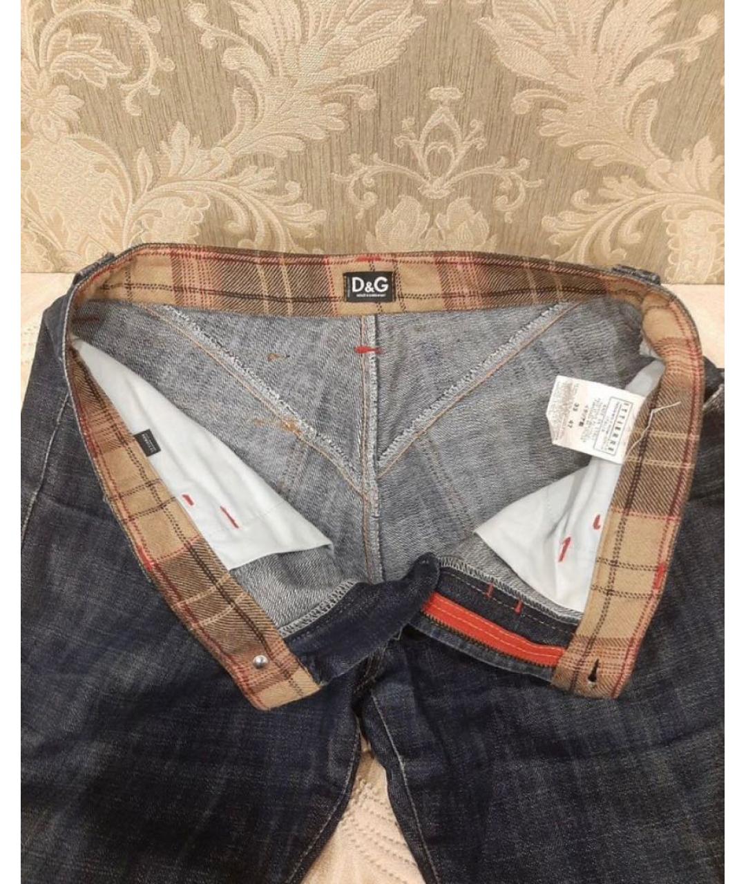 DOLCE&GABBANA Темно-синие хлопковые прямые джинсы, фото 6