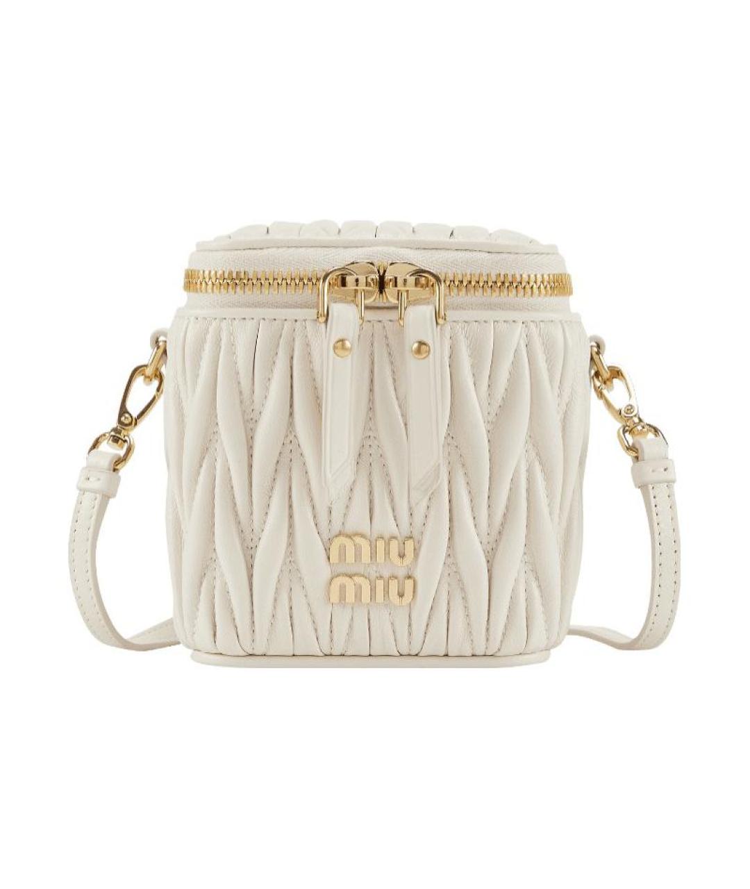 MIU MIU Белая кожаная сумка через плечо, фото 1