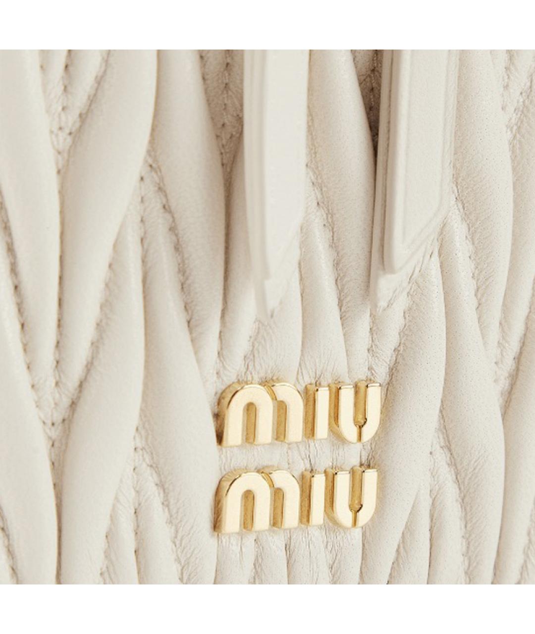 MIU MIU Белая кожаная сумка через плечо, фото 4