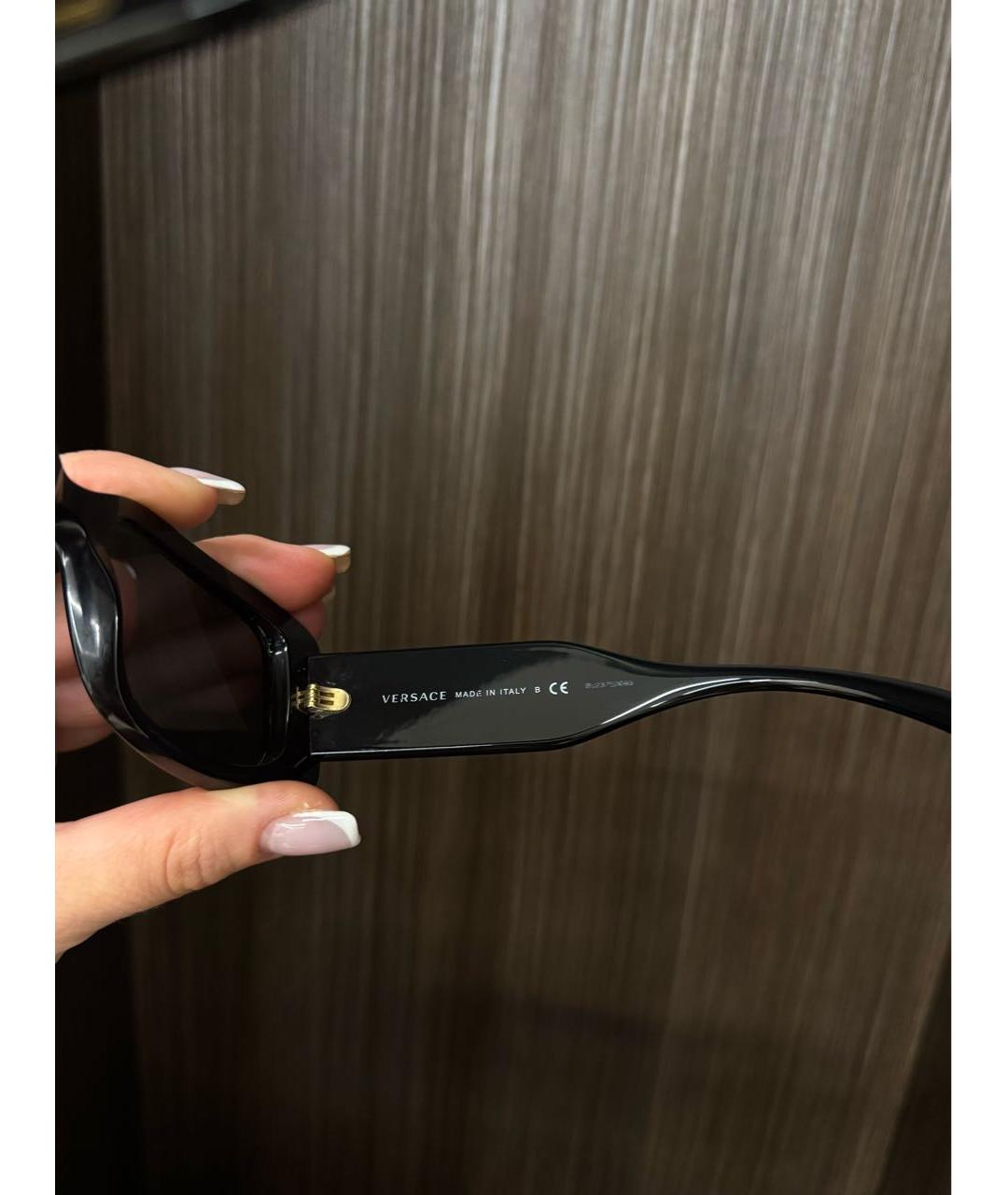 VERSACE Черные пластиковые солнцезащитные очки, фото 6