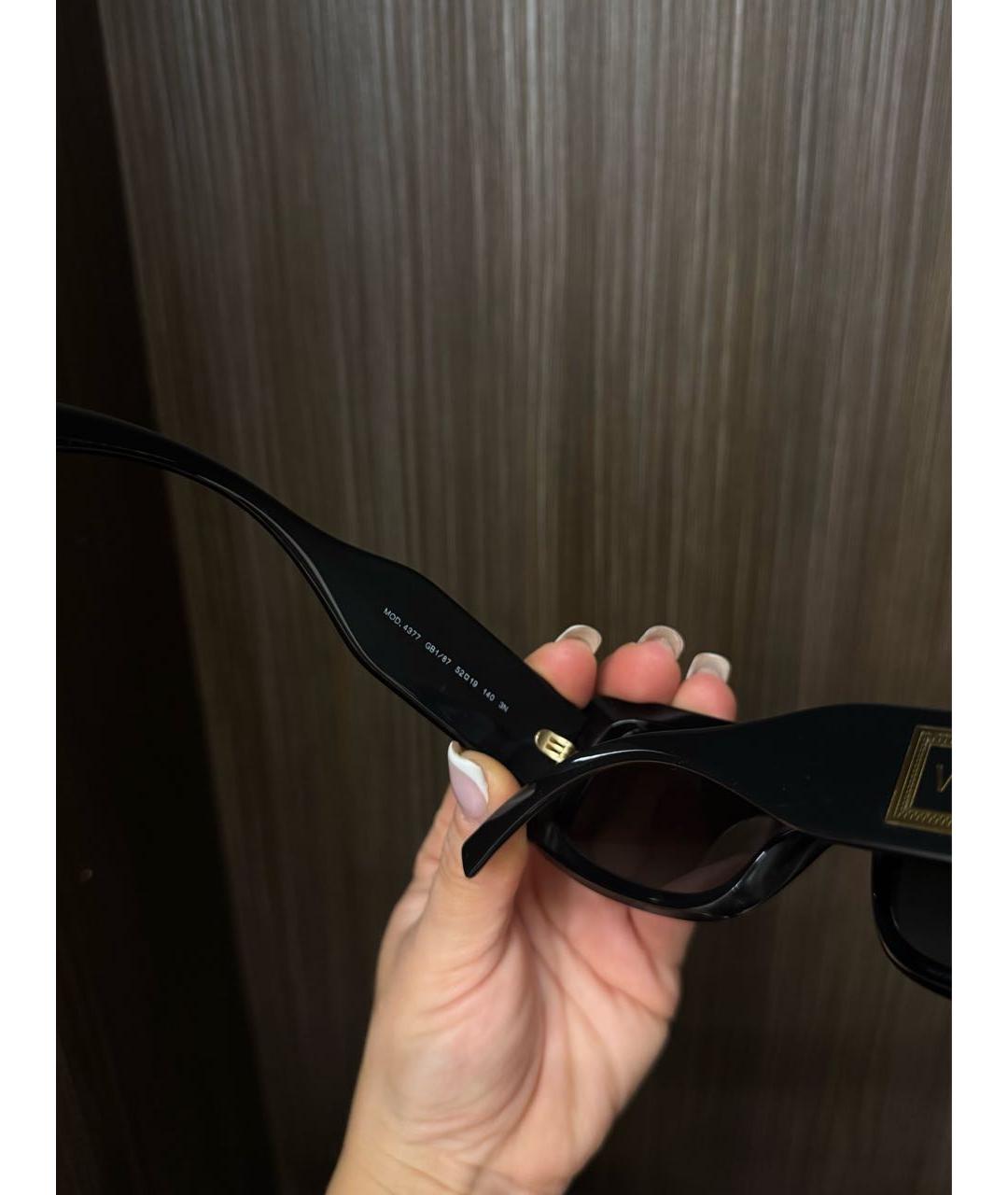VERSACE Черные пластиковые солнцезащитные очки, фото 7