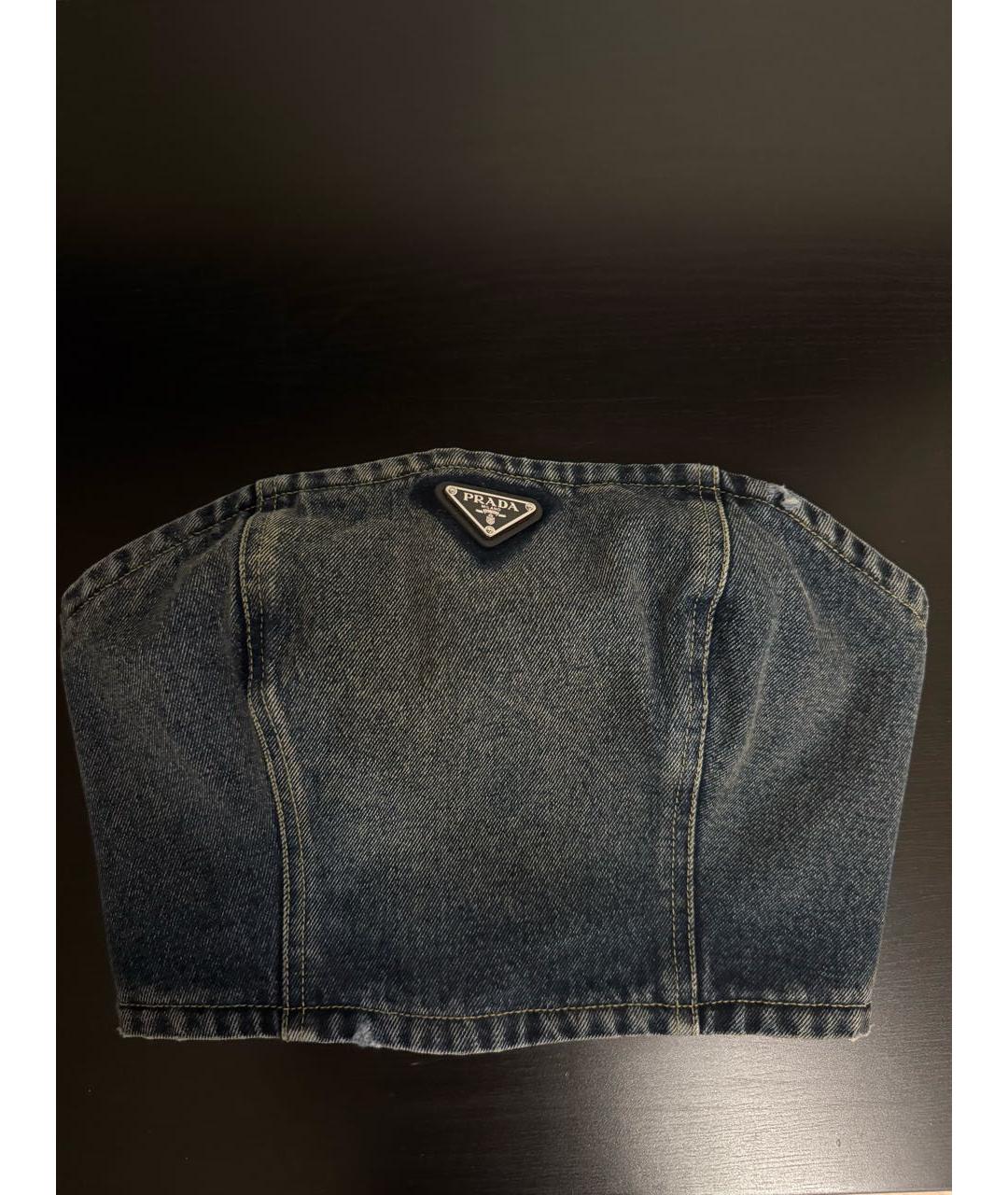 PRADA Темно-синий деним корсет, фото 3