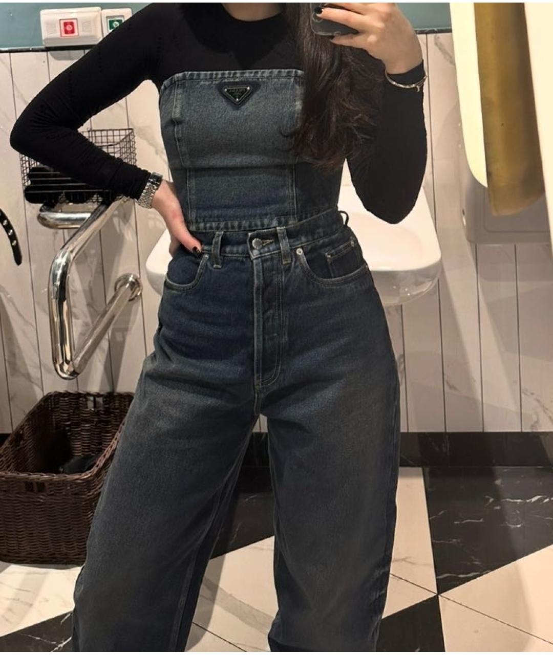 PRADA Темно-синий деним корсет, фото 6