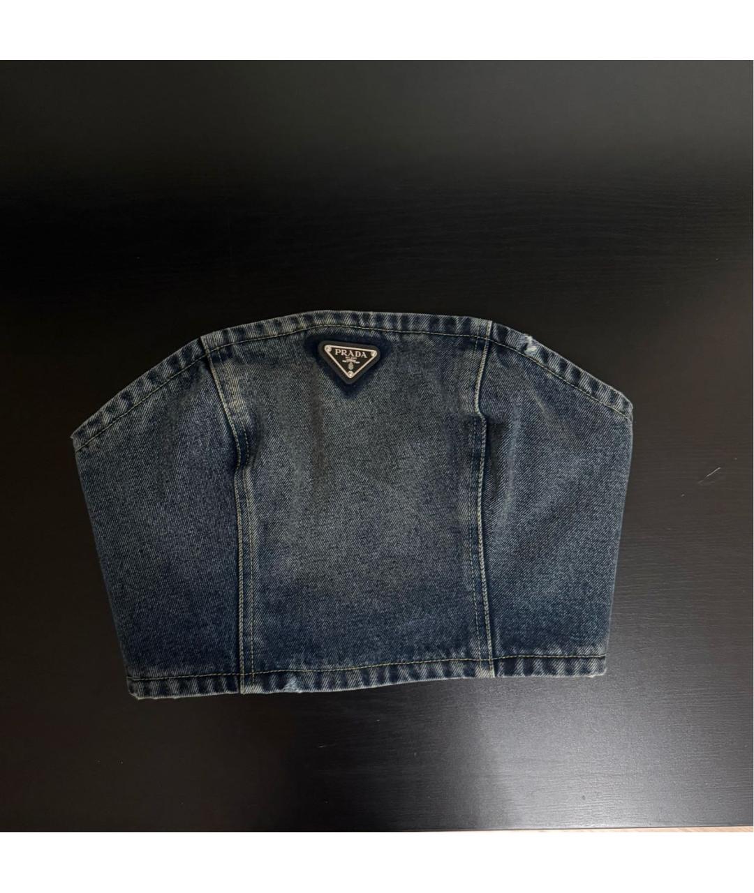 PRADA Темно-синий деним корсет, фото 7