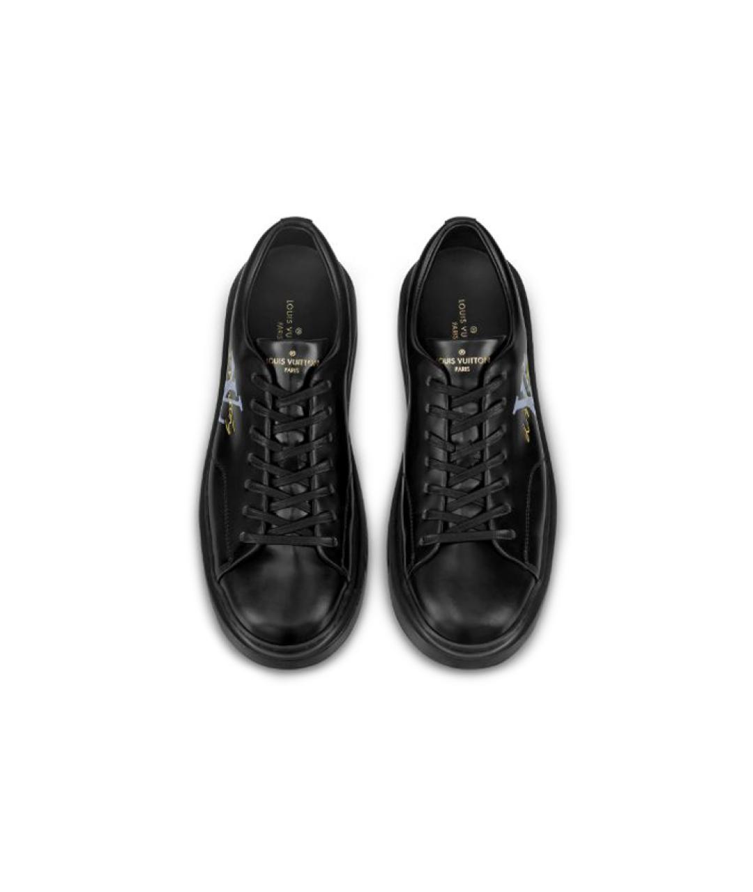LOUIS VUITTON Черные кожаные низкие кроссовки / кеды, фото 4