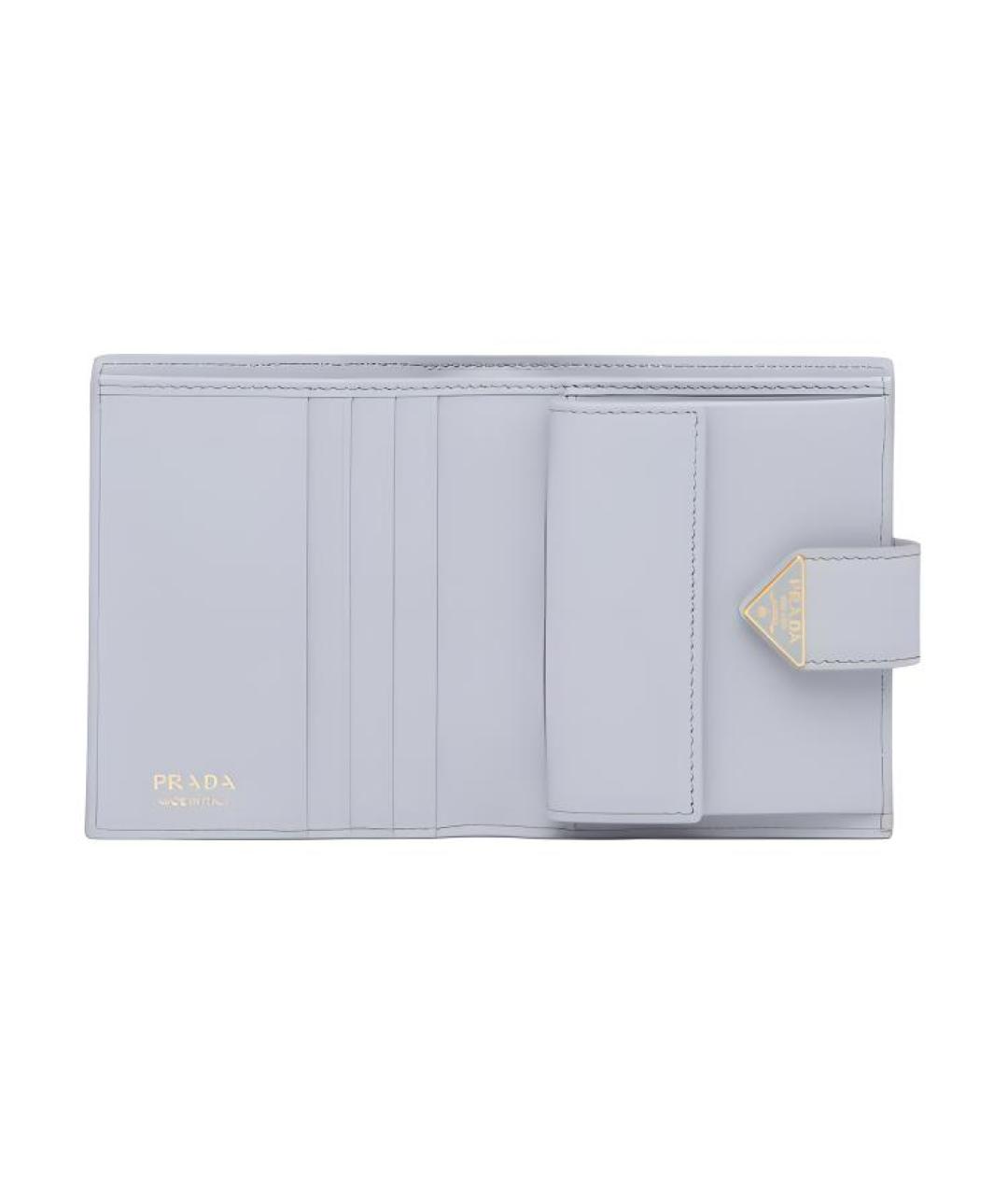 PRADA Голубой кожаный кошелек, фото 4