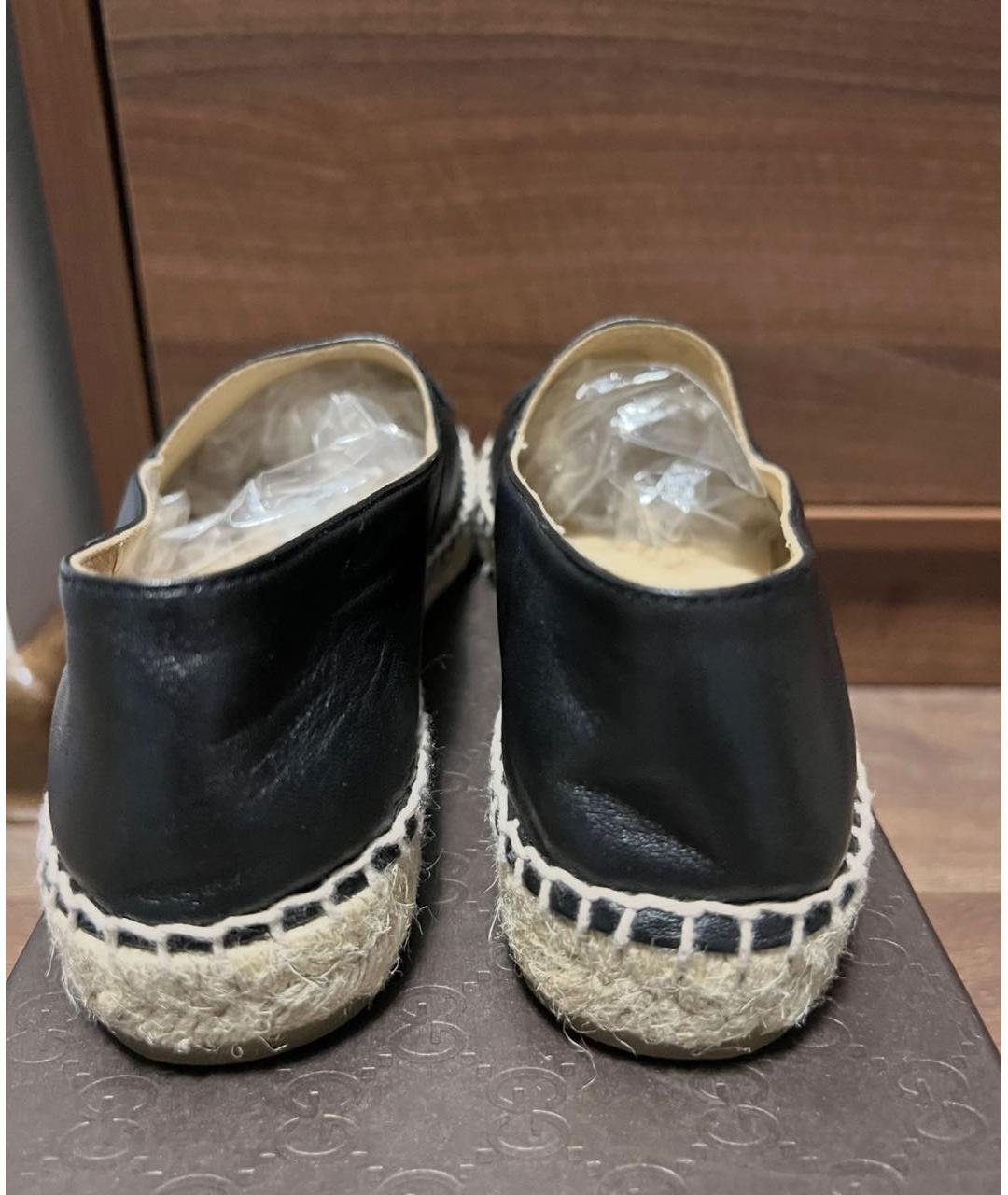 CHANEL Черные кожаные эспадрильи, фото 4