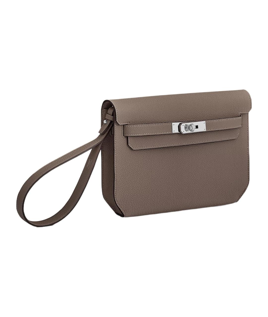 HERMES Серая кожаная папка для документов, фото 2