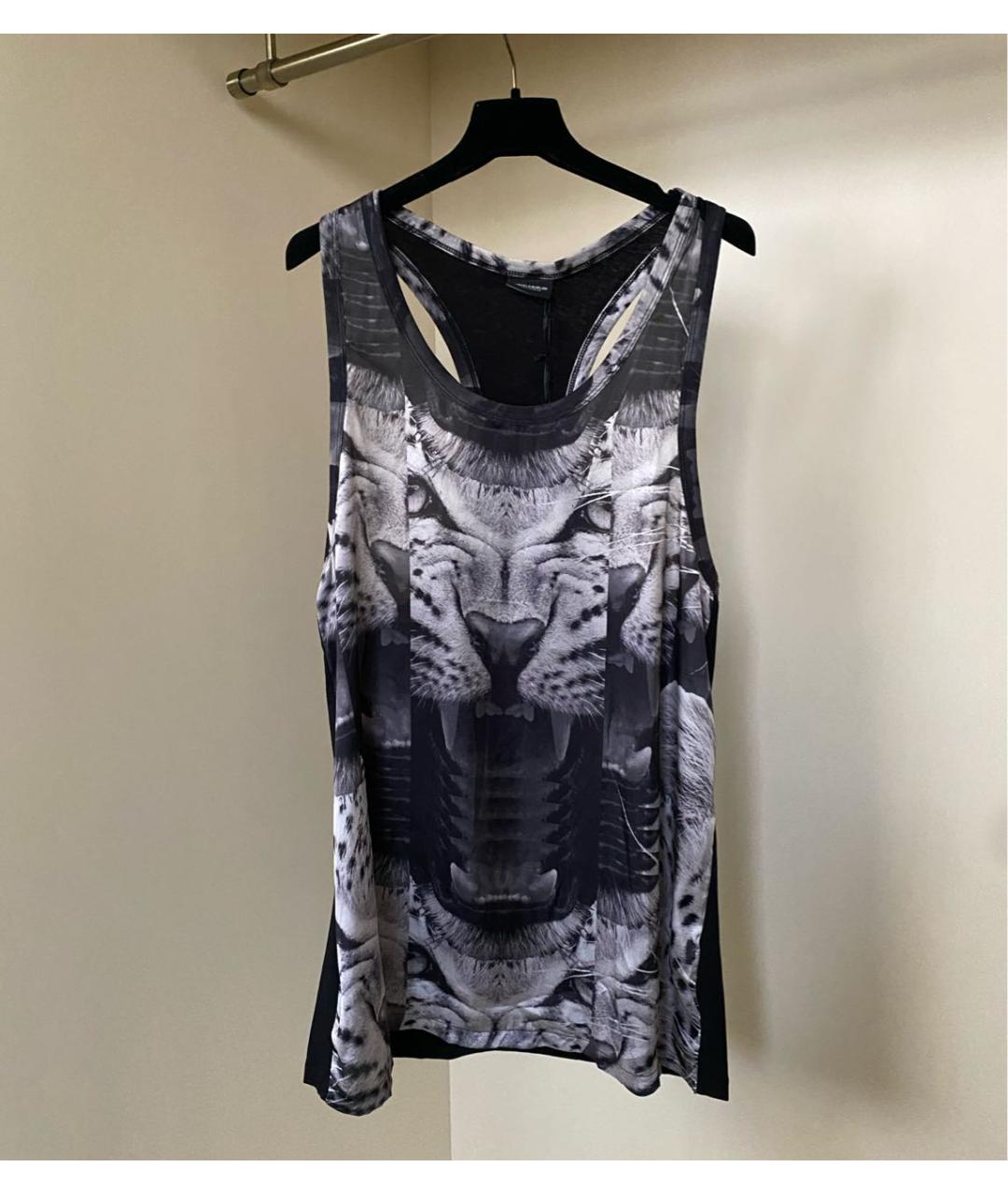 MARCELO BURLON Антрацитовая хлопковая майка, фото 6