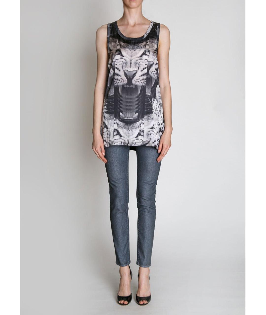 MARCELO BURLON Антрацитовая хлопковая майка, фото 2