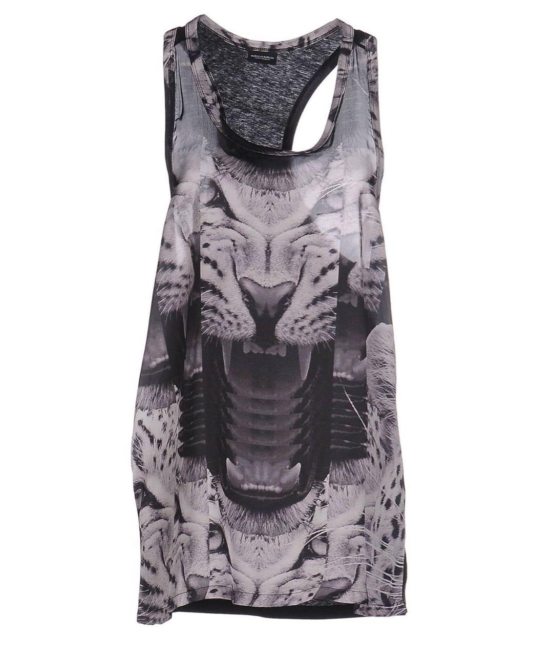 MARCELO BURLON Антрацитовая хлопковая майка, фото 1