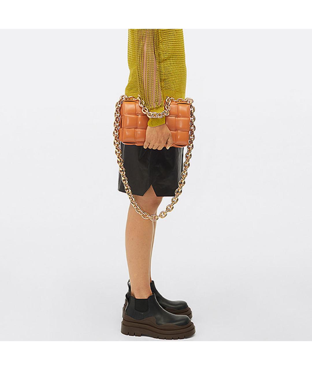 BOTTEGA VENETA Коричневая кожаная сумка через плечо, фото 5