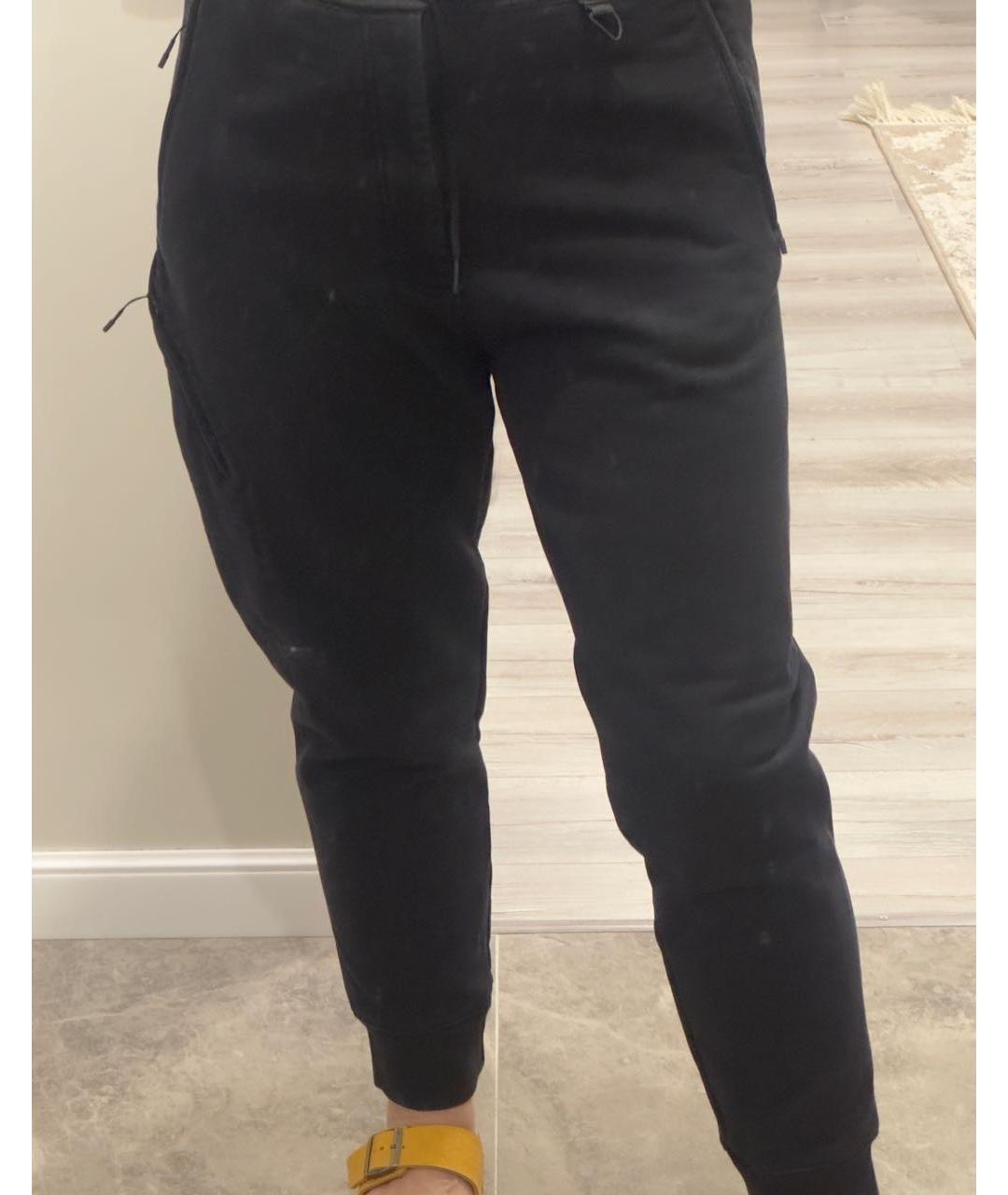 Y-3 Черные хлопковые брюки узкие, фото 4