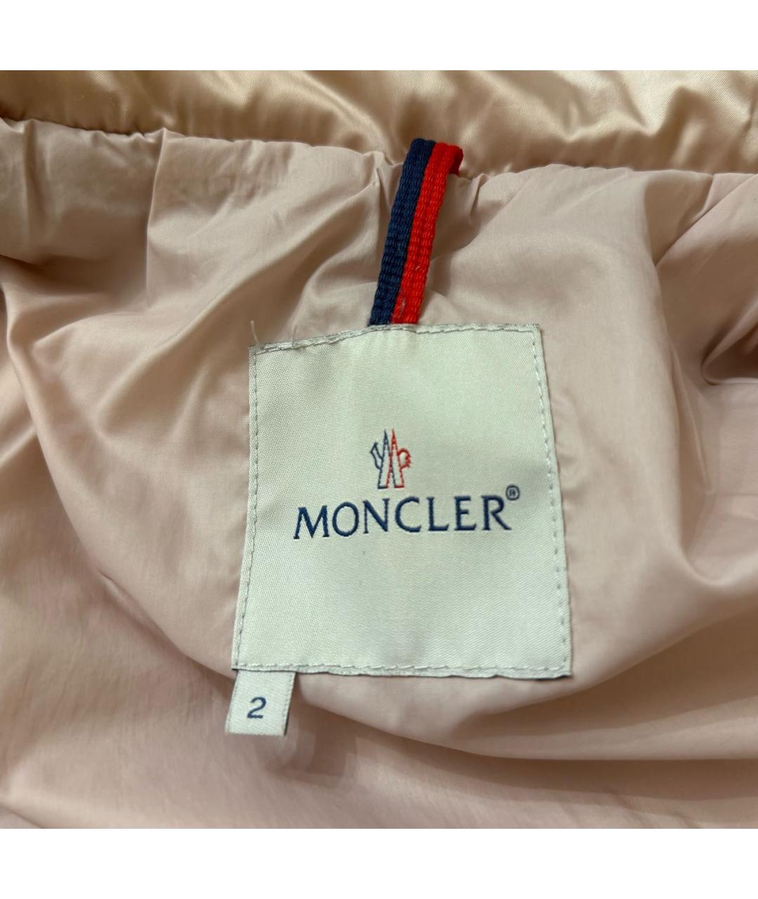 MONCLER Розовая полиамидовая куртка, фото 2