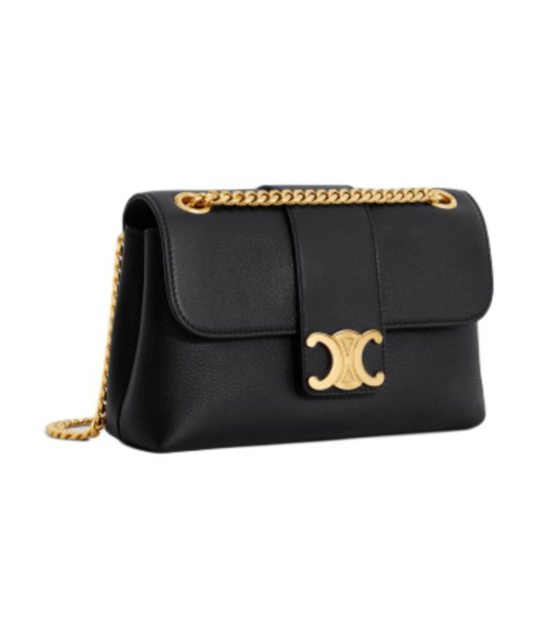 CELINE Черная кожаная сумка через плечо, фото 2