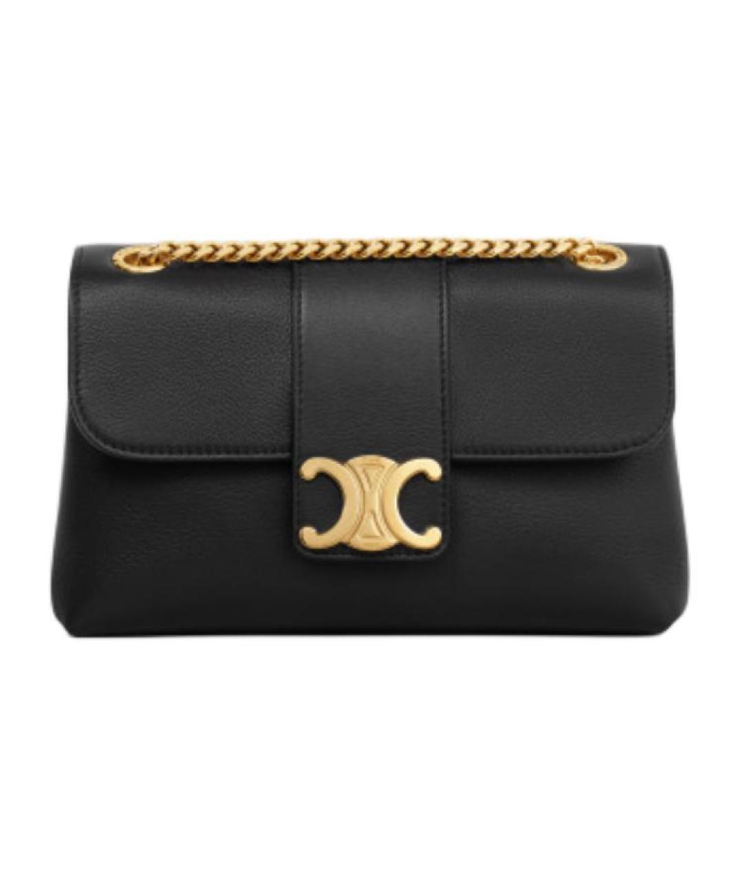 CELINE Черная кожаная сумка через плечо, фото 1