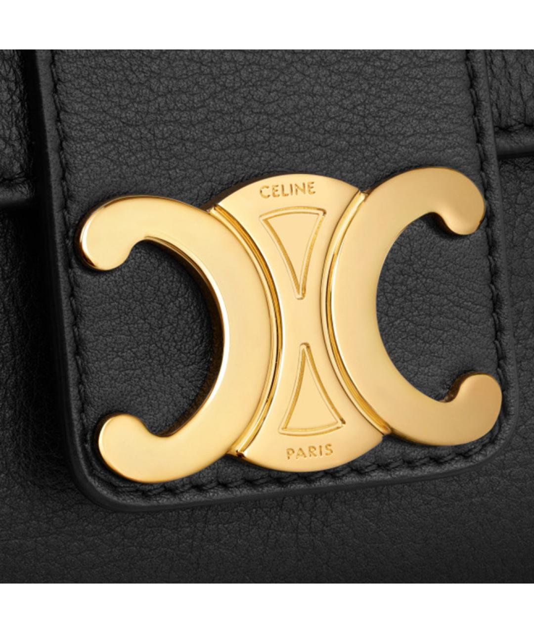 CELINE Черная кожаная сумка через плечо, фото 5