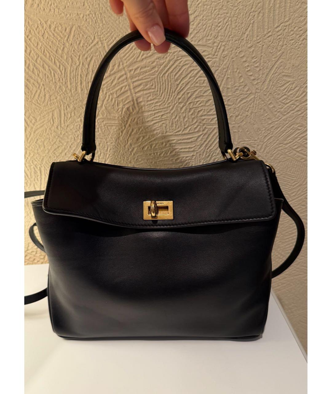 BALENCIAGA Черная кожаная сумка с короткими ручками, фото 5