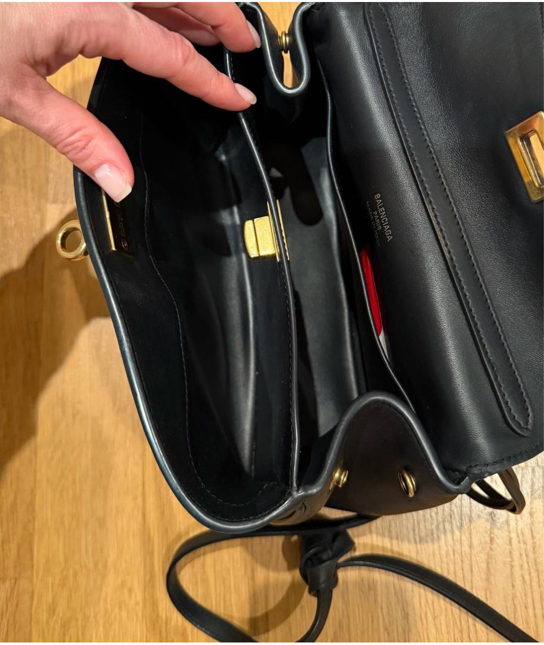 BALENCIAGA Черная кожаная сумка с короткими ручками, фото 4