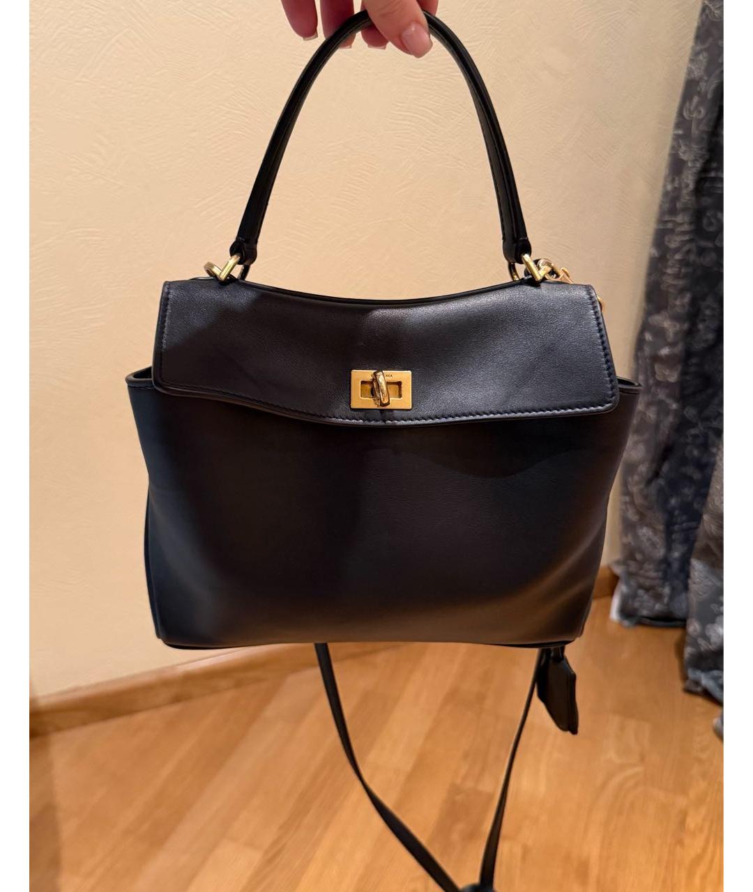 BALENCIAGA Черная кожаная сумка с короткими ручками, фото 2