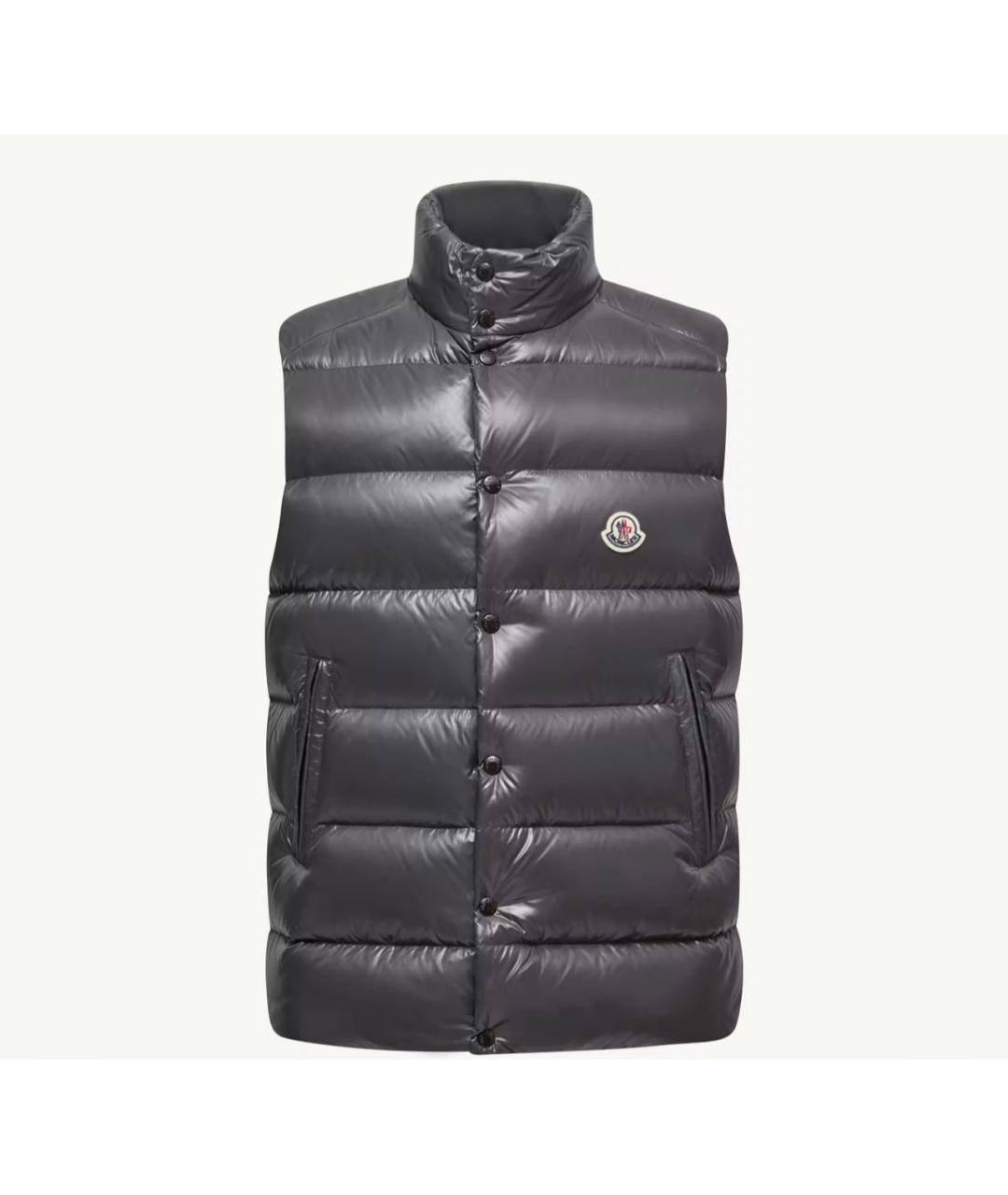 MONCLER Серый полиэстеровый жилет, фото 7