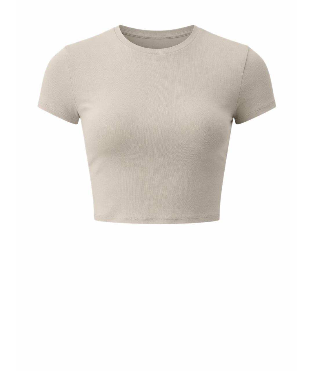 ALO YOGA Бежевая футболка, фото 1