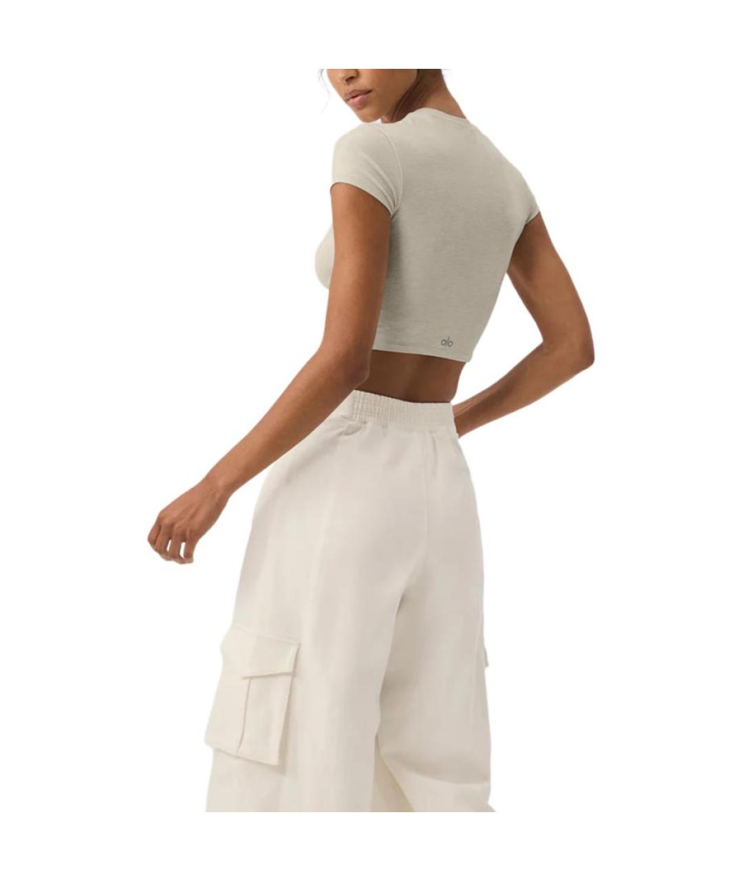 ALO YOGA Бежевая футболка, фото 2