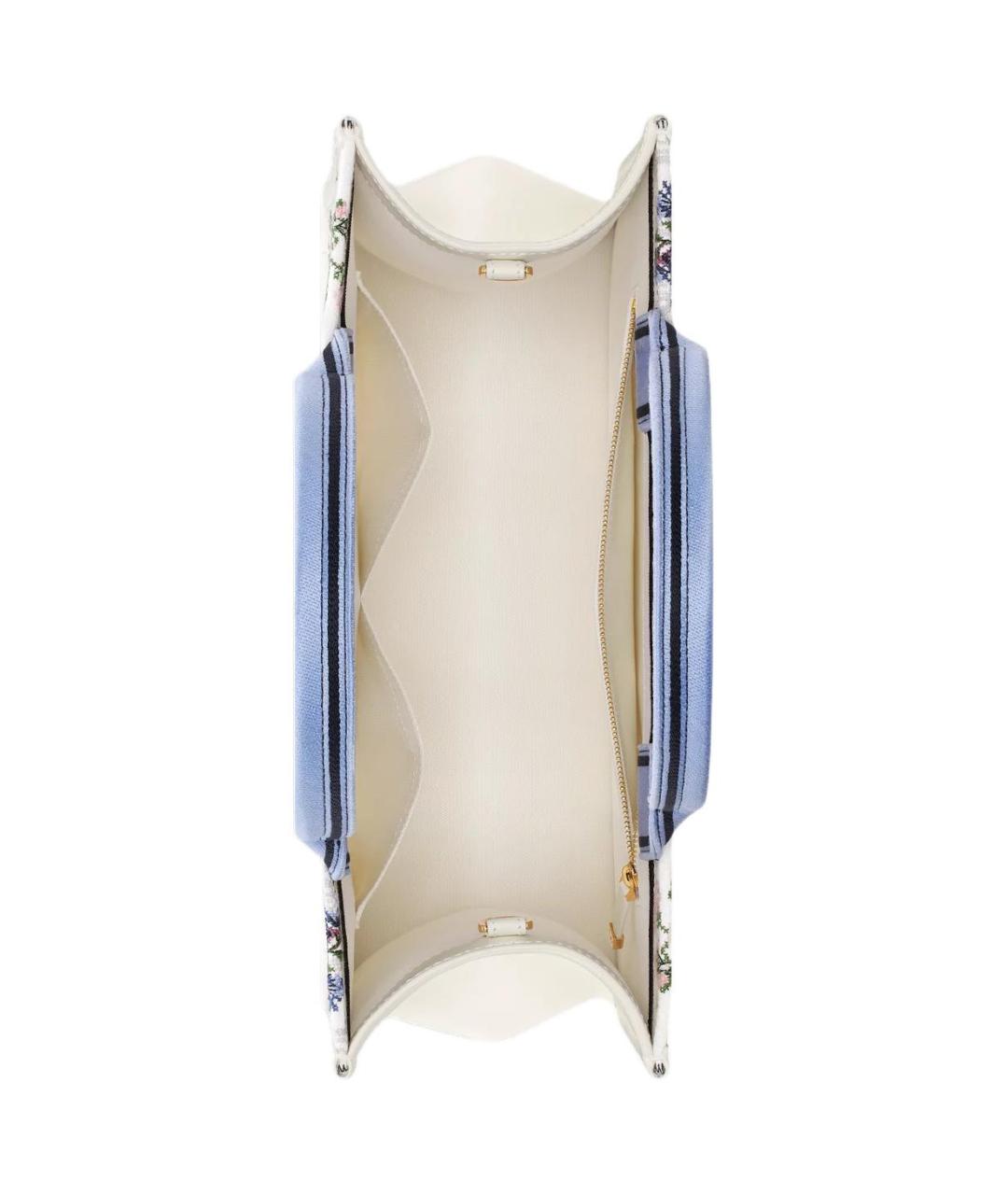 CHRISTIAN DIOR Белая хлопковая сумка через плечо, фото 4