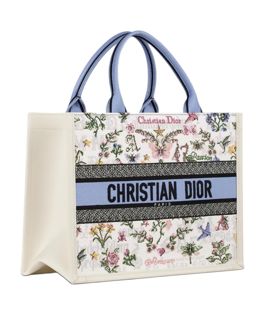 CHRISTIAN DIOR Белая хлопковая сумка через плечо, фото 2