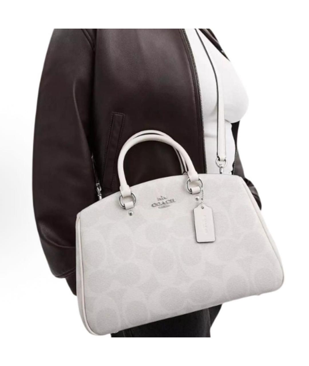 COACH Белая сумка с короткими ручками, фото 5