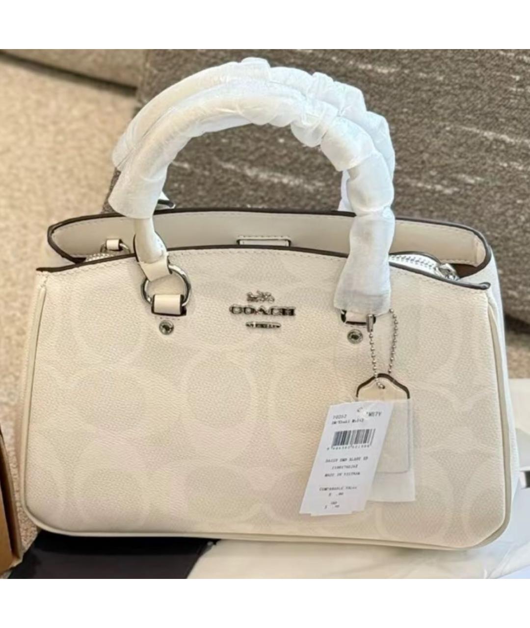 COACH Белая сумка с короткими ручками, фото 7