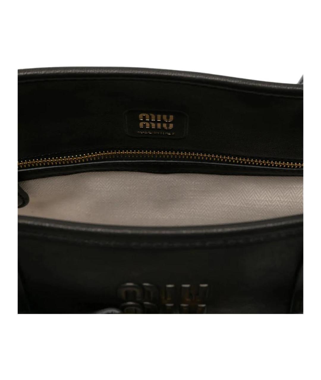 MIU MIU Черная кожаная сумка через плечо, фото 4