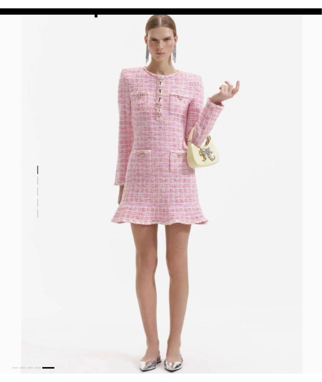 SELF-PORTRAIT Коралловое коктейльное платье, фото 5