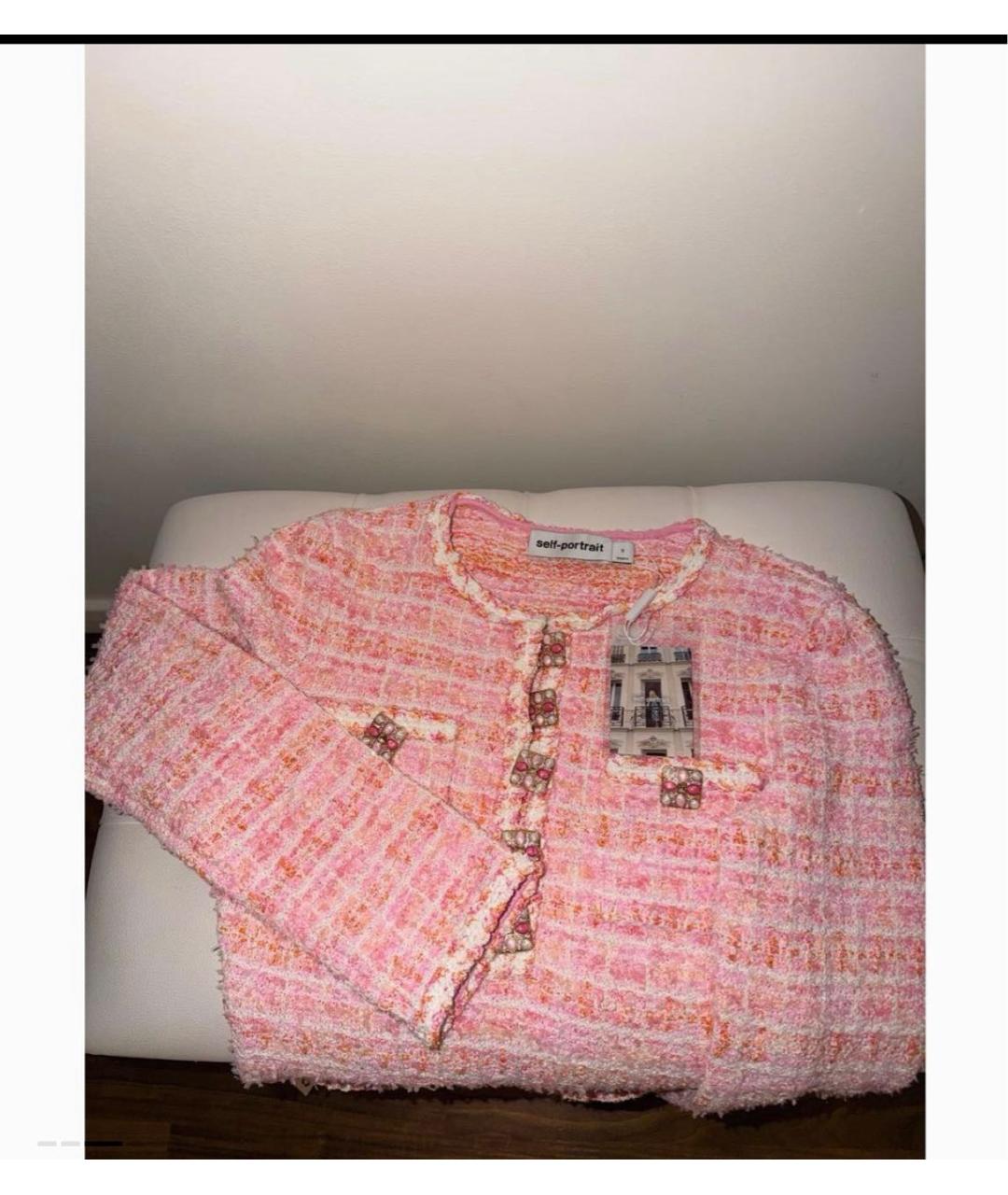 SELF-PORTRAIT Коралловое коктейльное платье, фото 4