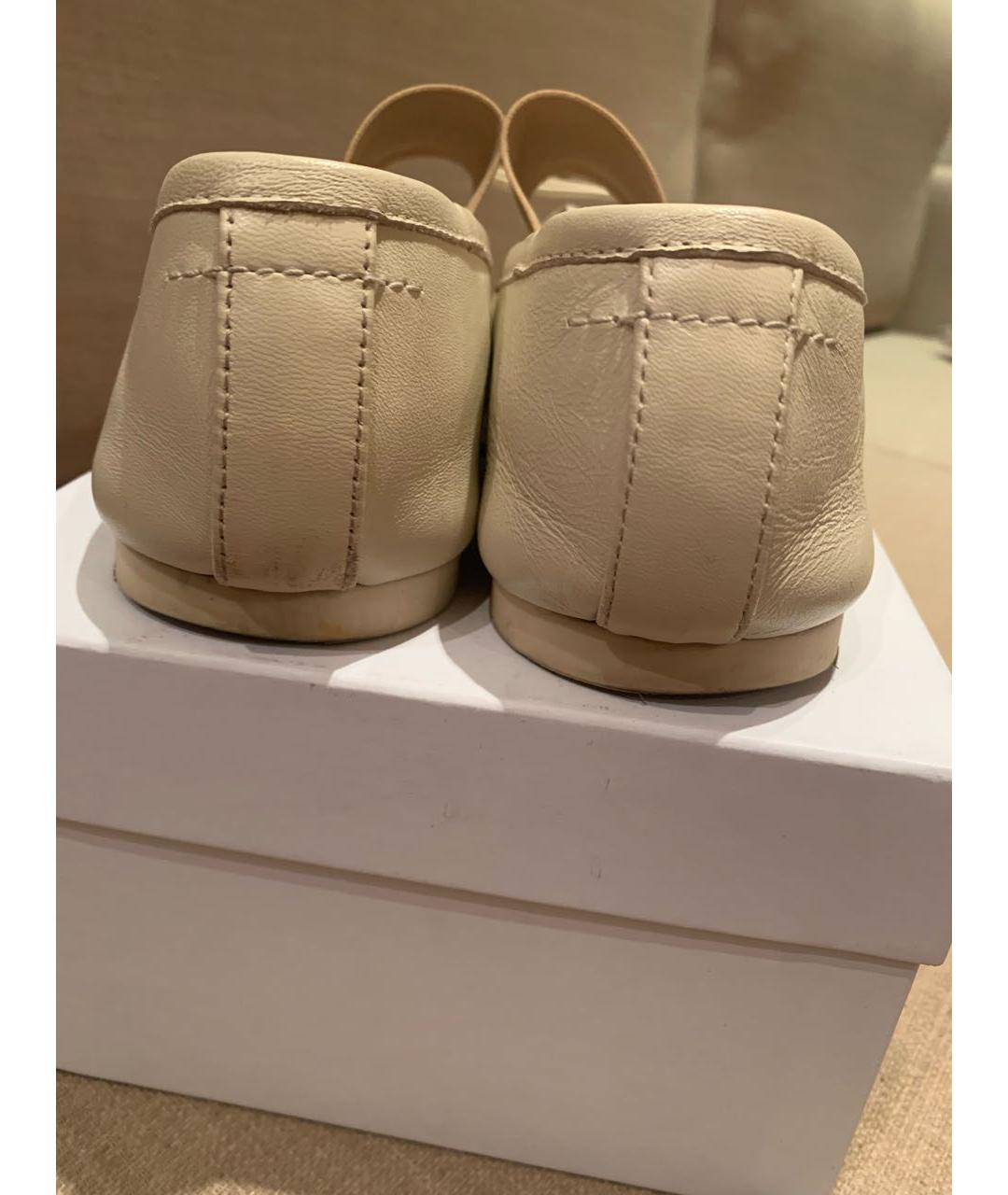 MAISON MARGIELA Бежевые кожаные балетки, фото 4