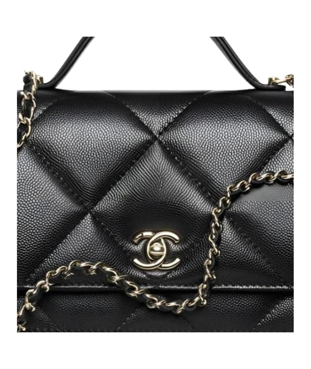 CHANEL Черная кожаная сумка через плечо, фото 5