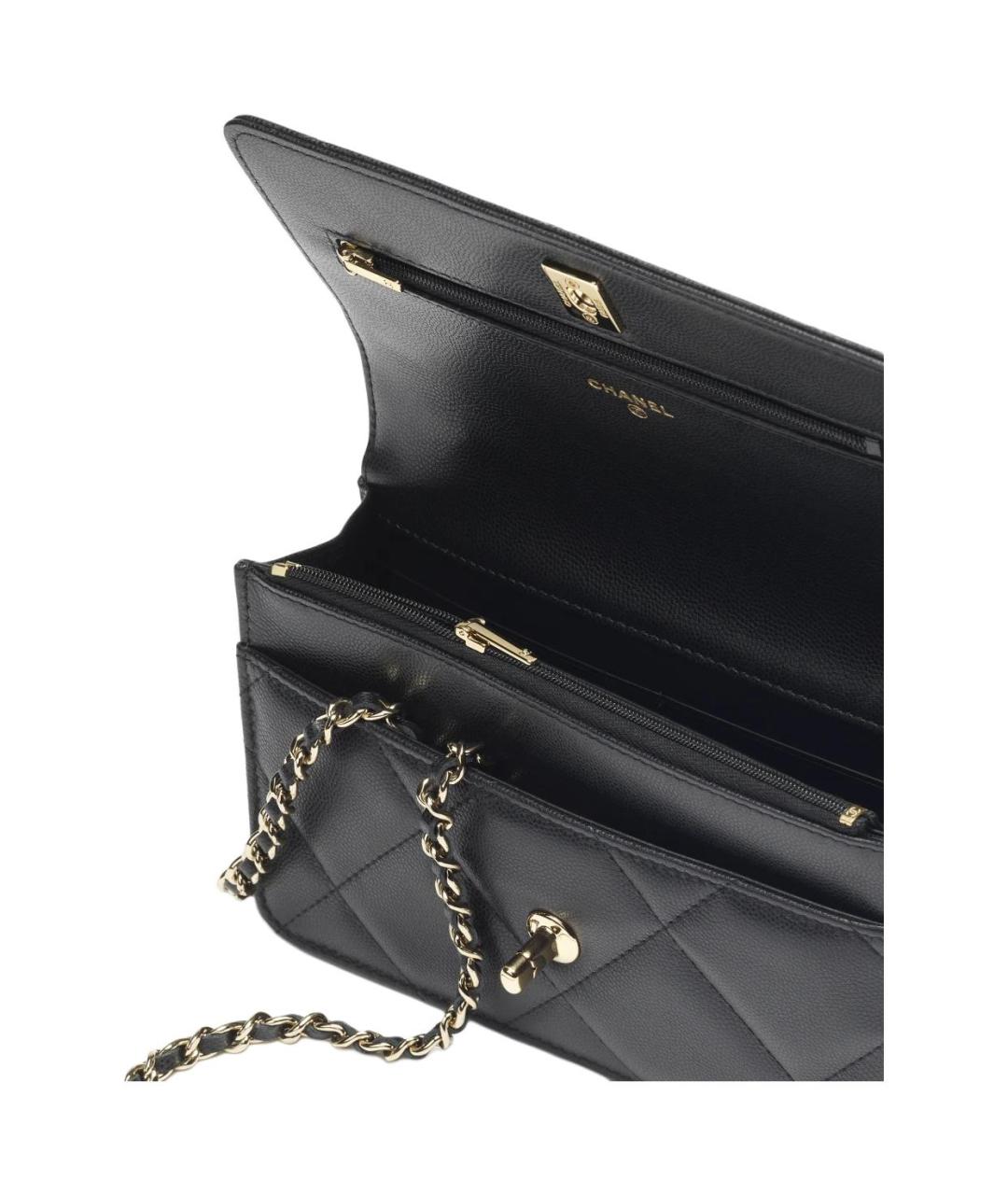 CHANEL Черная кожаная сумка через плечо, фото 4