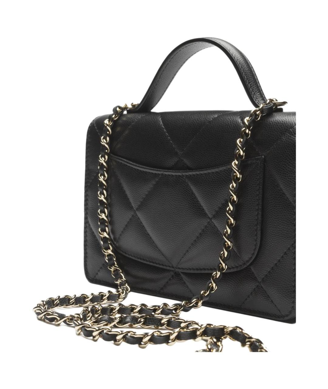 CHANEL Черная кожаная сумка через плечо, фото 3