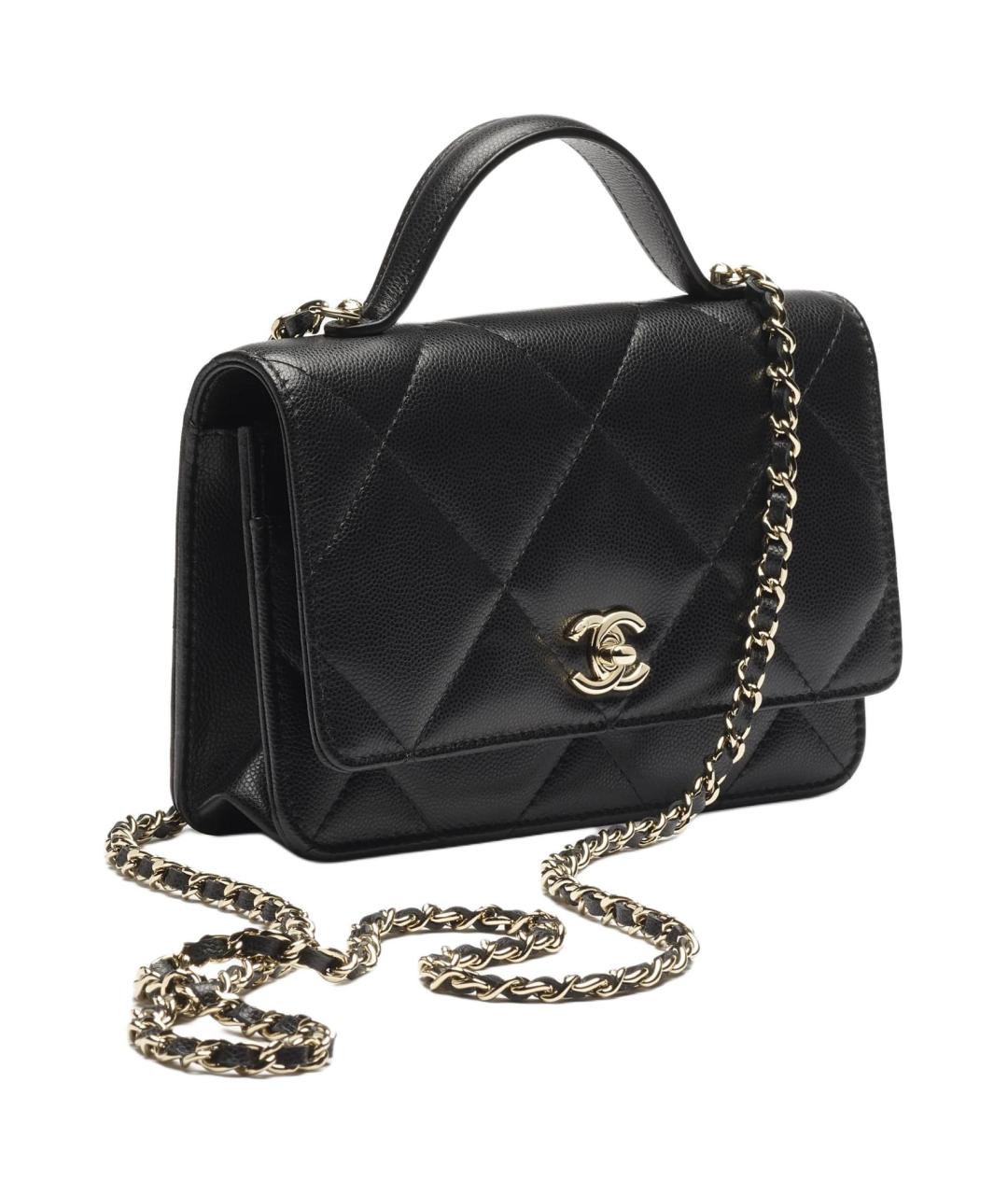 CHANEL Черная кожаная сумка через плечо, фото 2