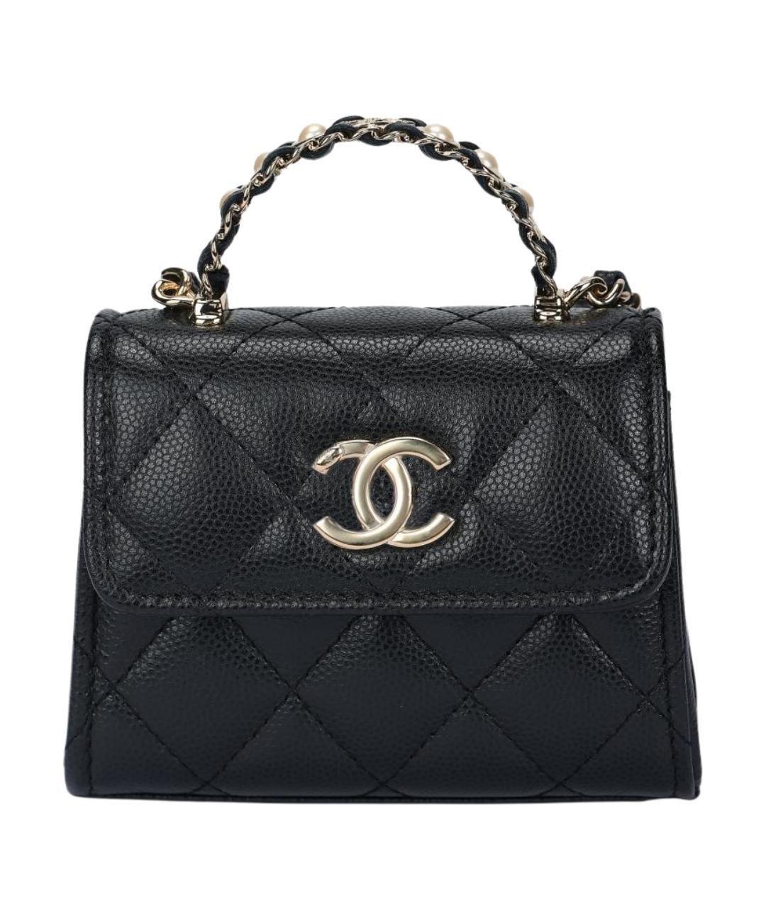 CHANEL Черная кожаная сумка через плечо, фото 1