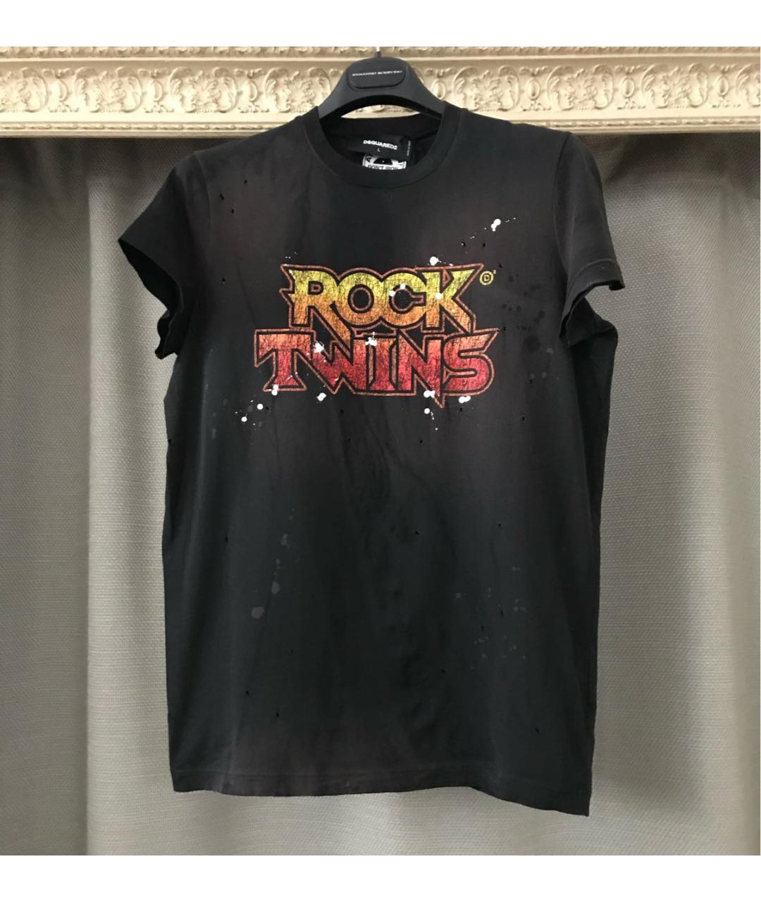 DSQUARED2 Антрацитовая хлопковая футболка, фото 6