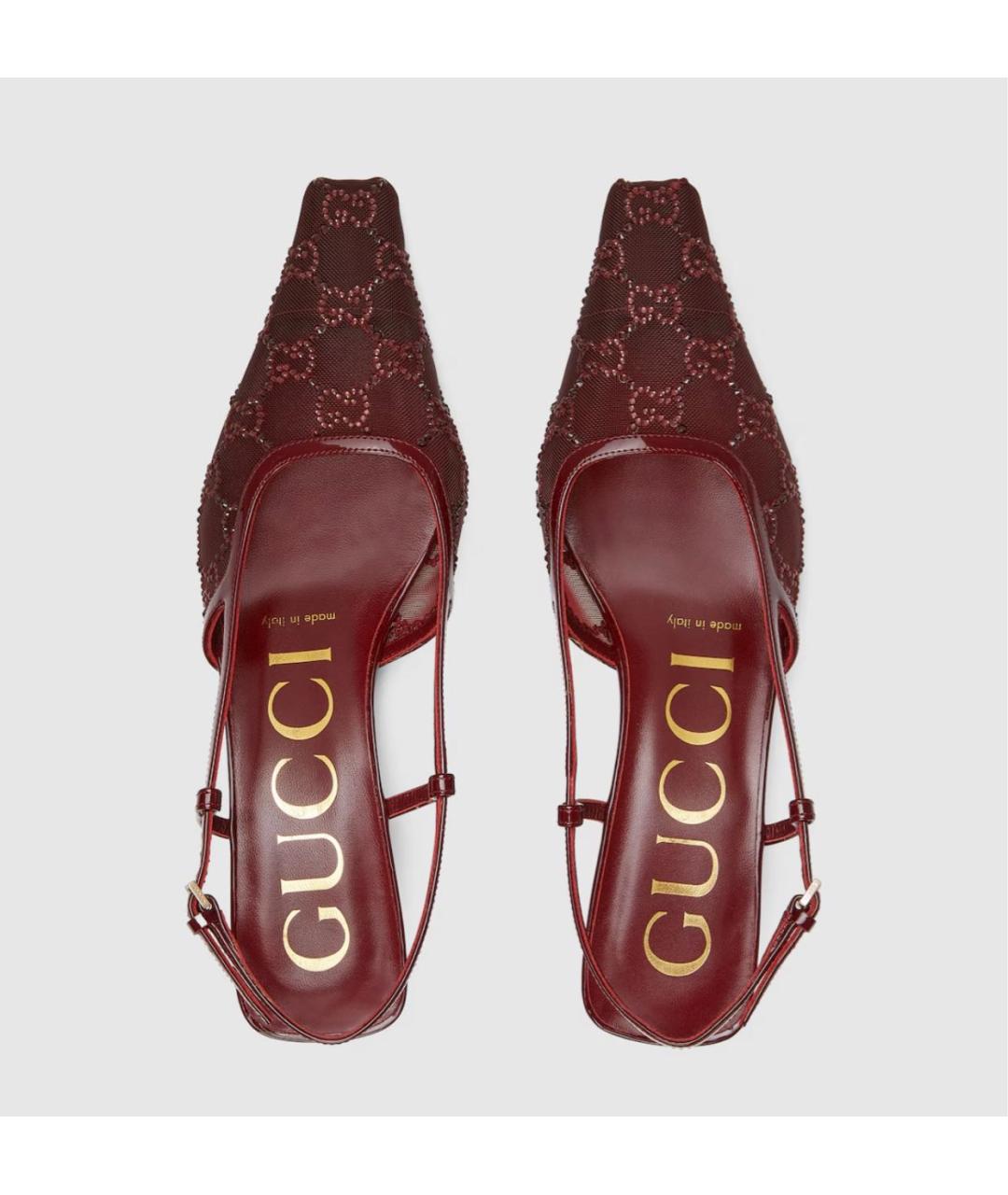 GUCCI Бордовые туфли, фото 6