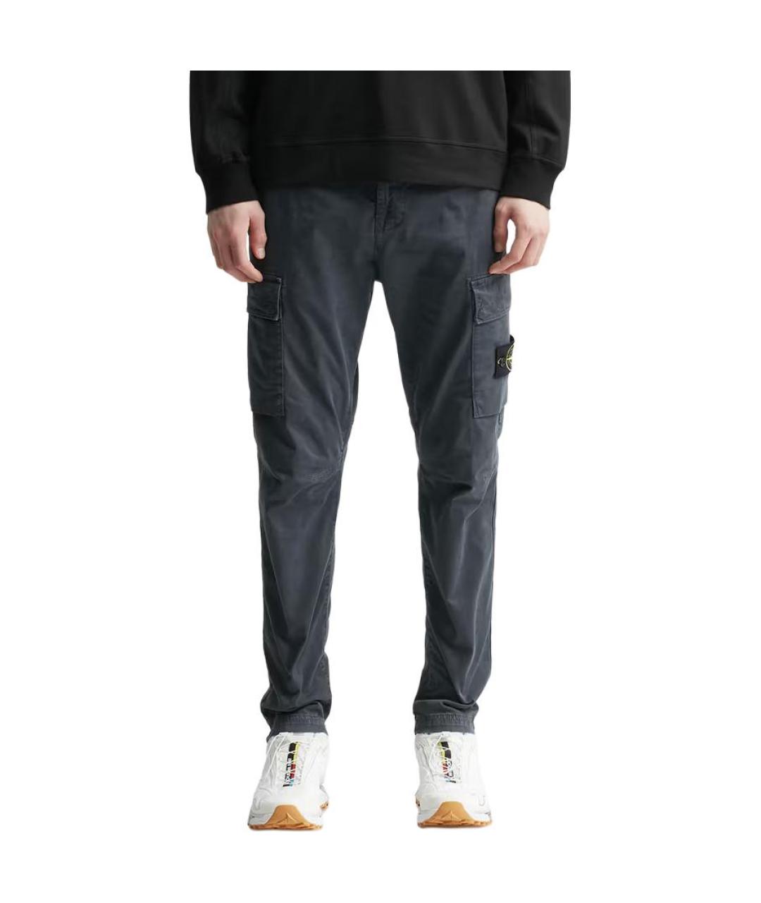STONE ISLAND Серые повседневные брюки, фото 4