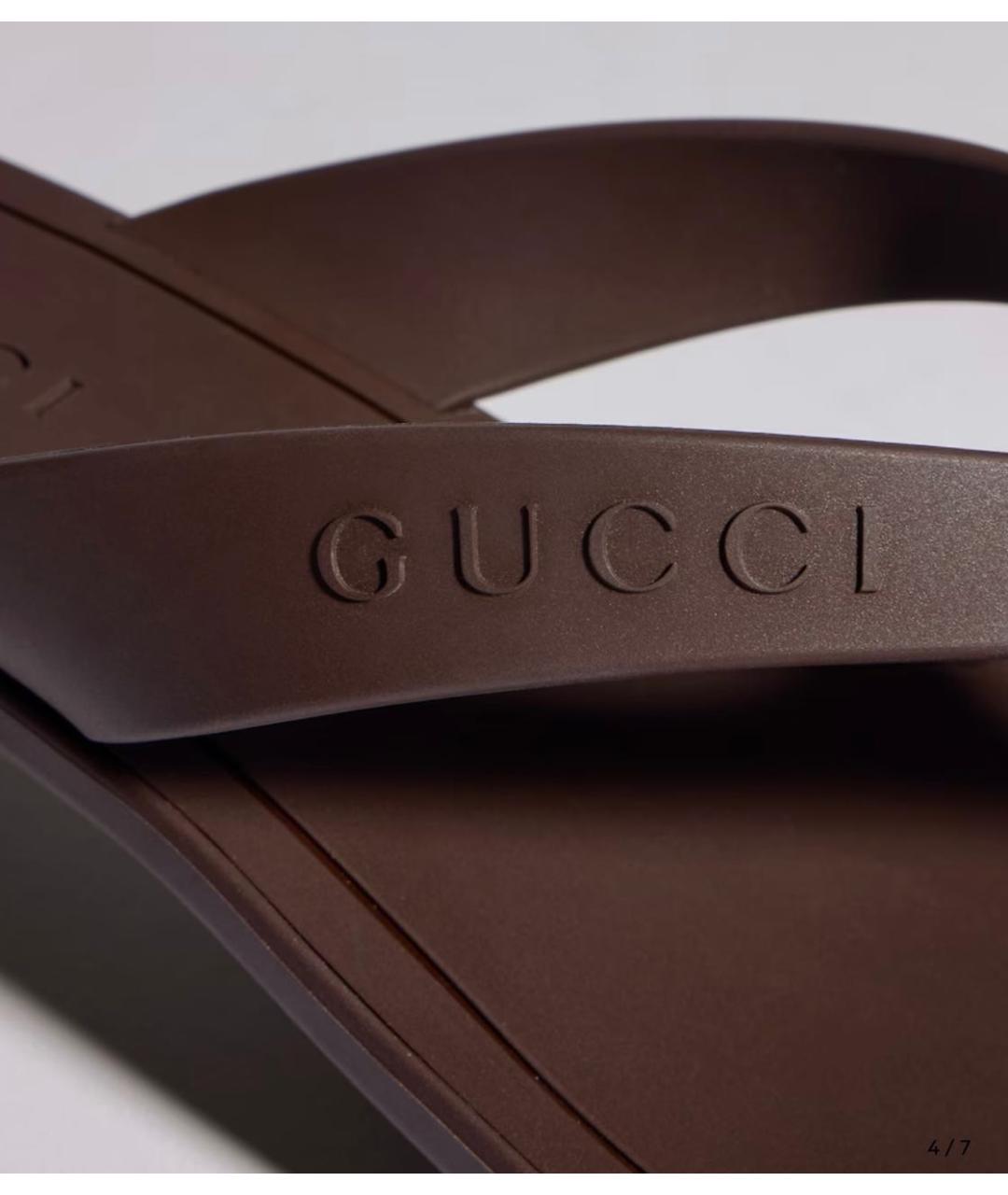 GUCCI Коричневые босоножки, фото 2